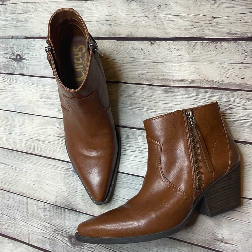 Circus by Sam Edelman Brown Western Ankle Boots
